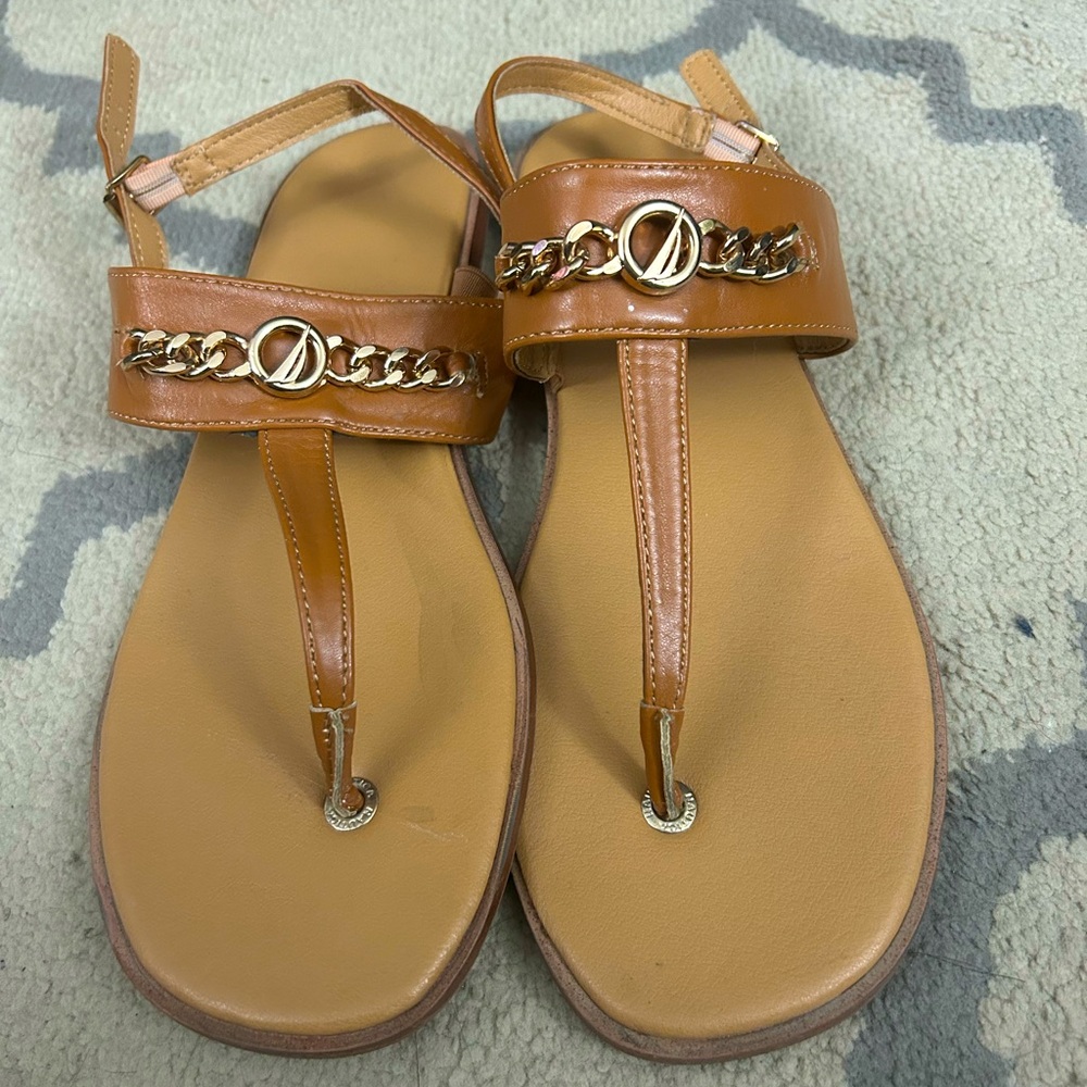Sandals brown with gold